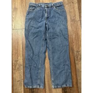 Carhartt Mens Size 34x30 Relaxed Fit Blue Denim Jeans Durable Workwear